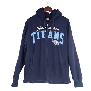 Tennessee Titans Men's Medium Full-Zip Fleece Hoodie With Pockets Embroidered